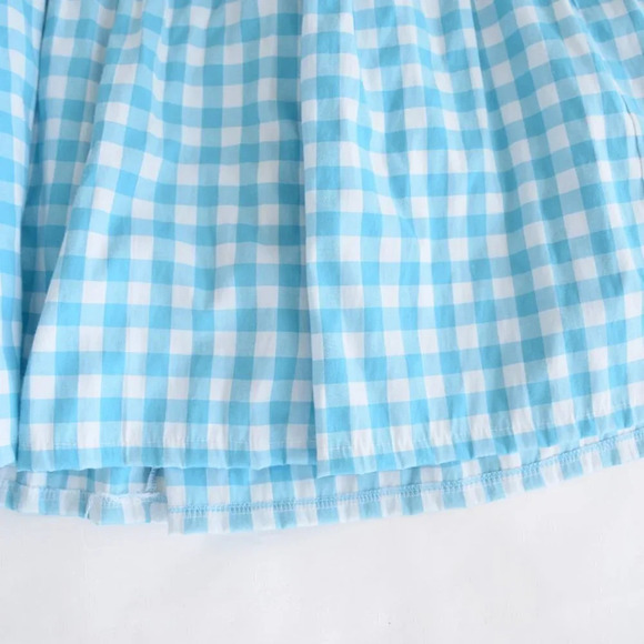 Blue  and White Gingham V-Neck Sleeveless Maxi Dress - Picture 8 of 14